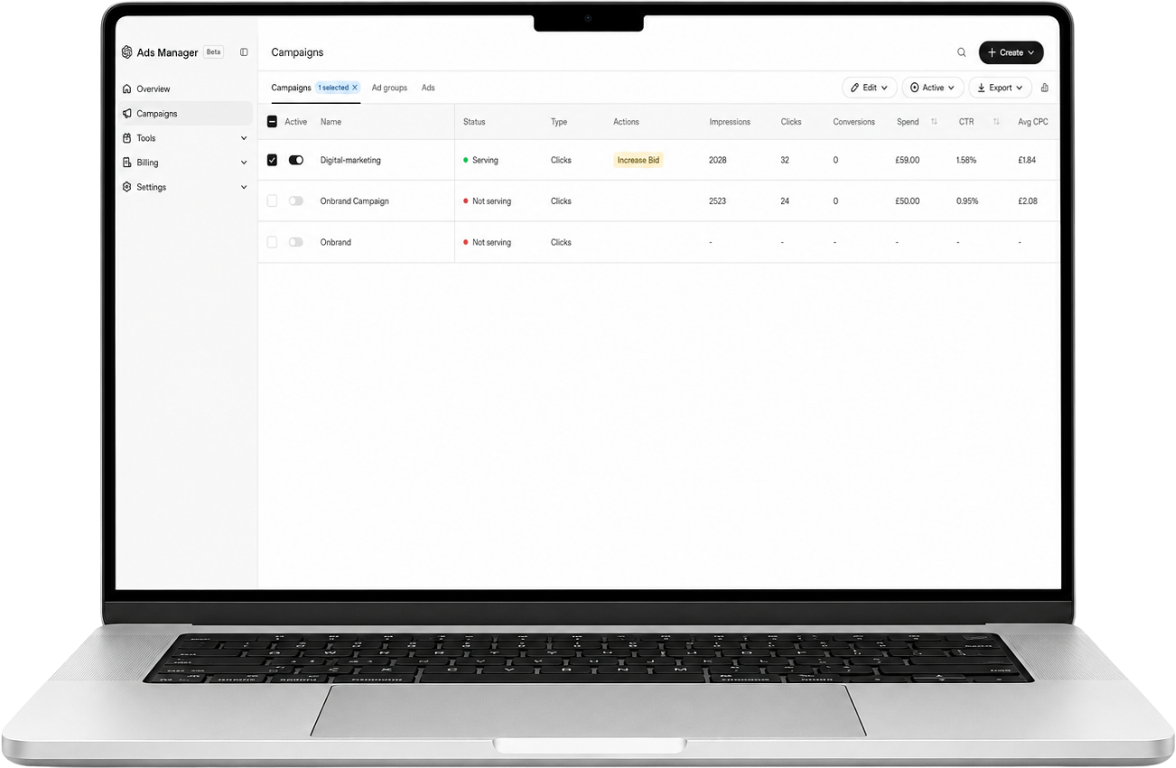 ChatGPT Ads Manager